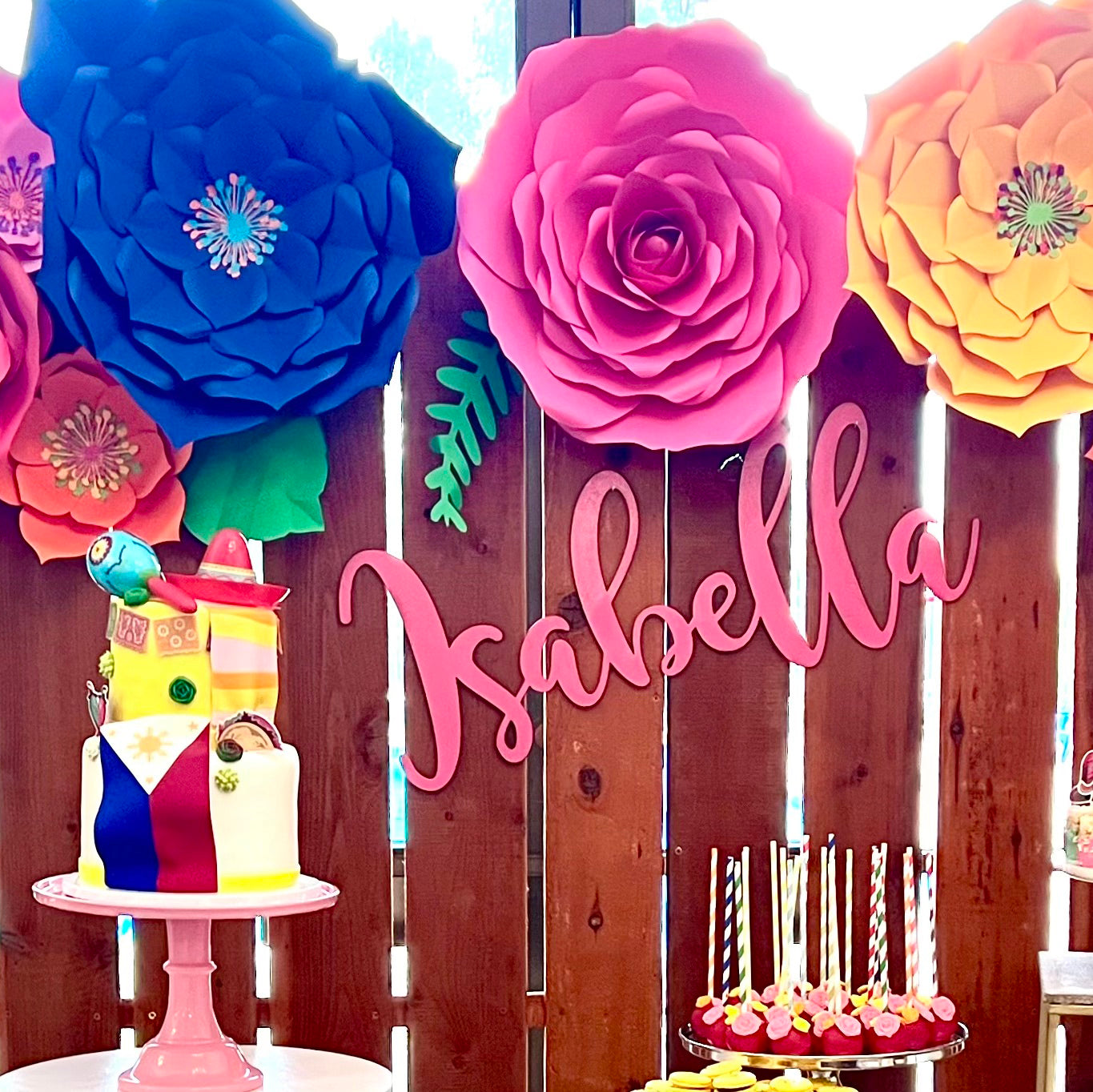 Custom 28 inch Wooden Name Party Sign