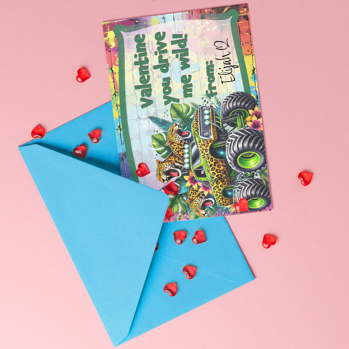 Monster Truck Valentine Cards - Instant Download