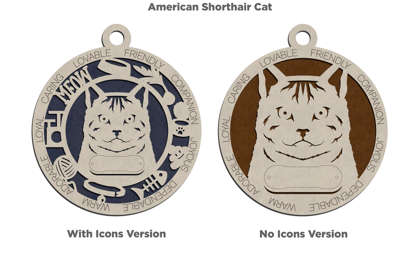 Letter A - E Cat Breeds Christmas Ornaments