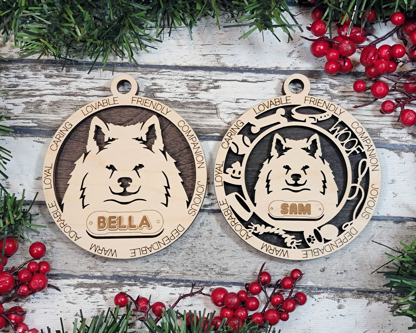 Letter A Dog Breeds Christmas Ornaments