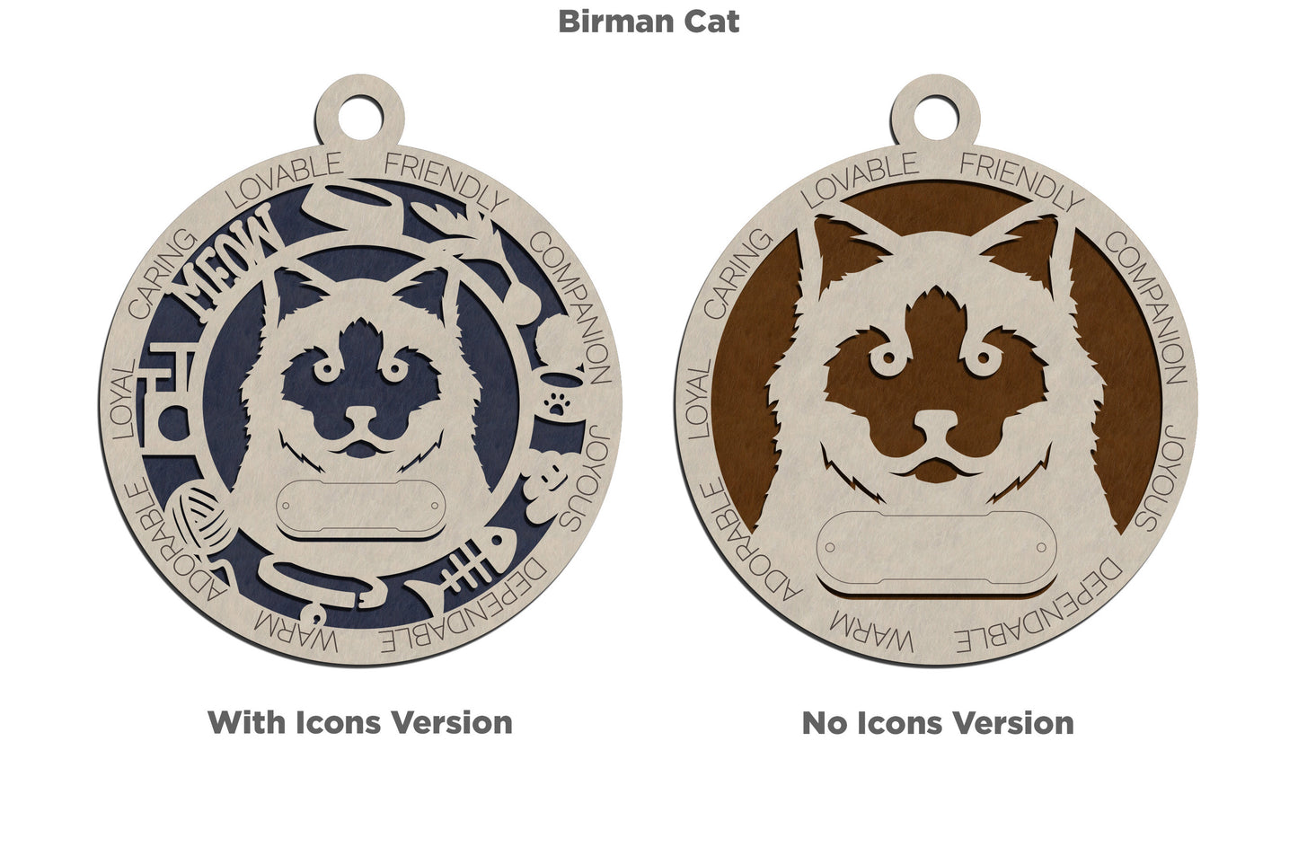 Letter A - E Cat Breeds Christmas Ornaments