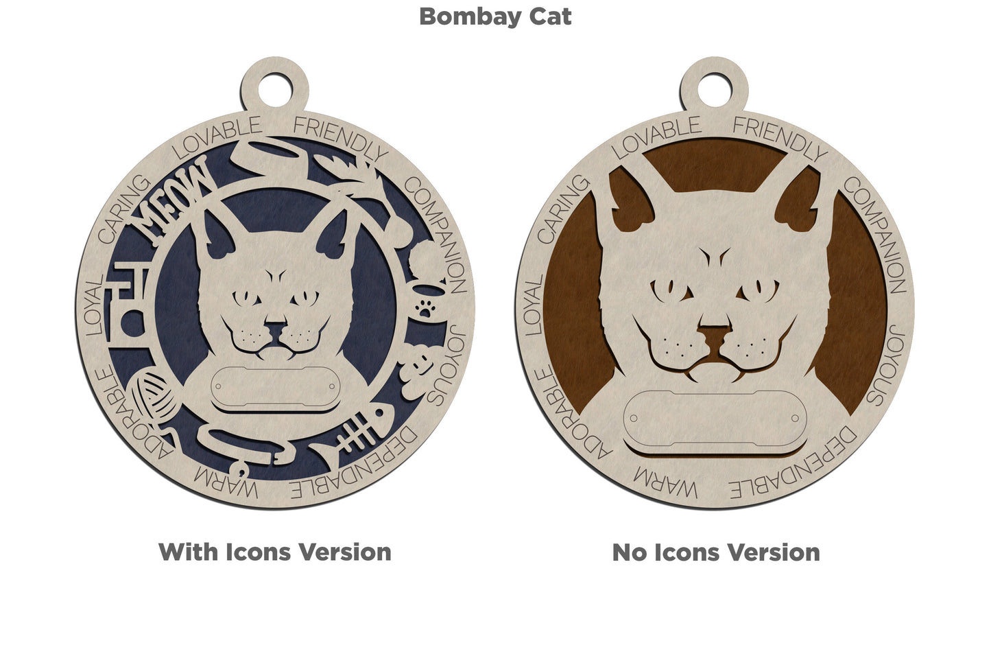 Letter A - E Cat Breeds Christmas Ornaments