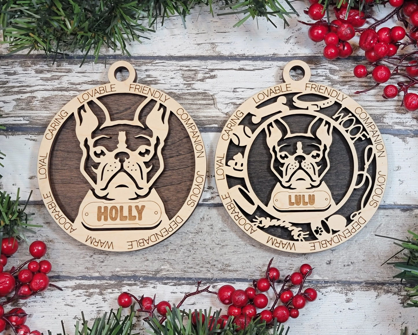 Letter B Dog Breeds Christmas Ornaments