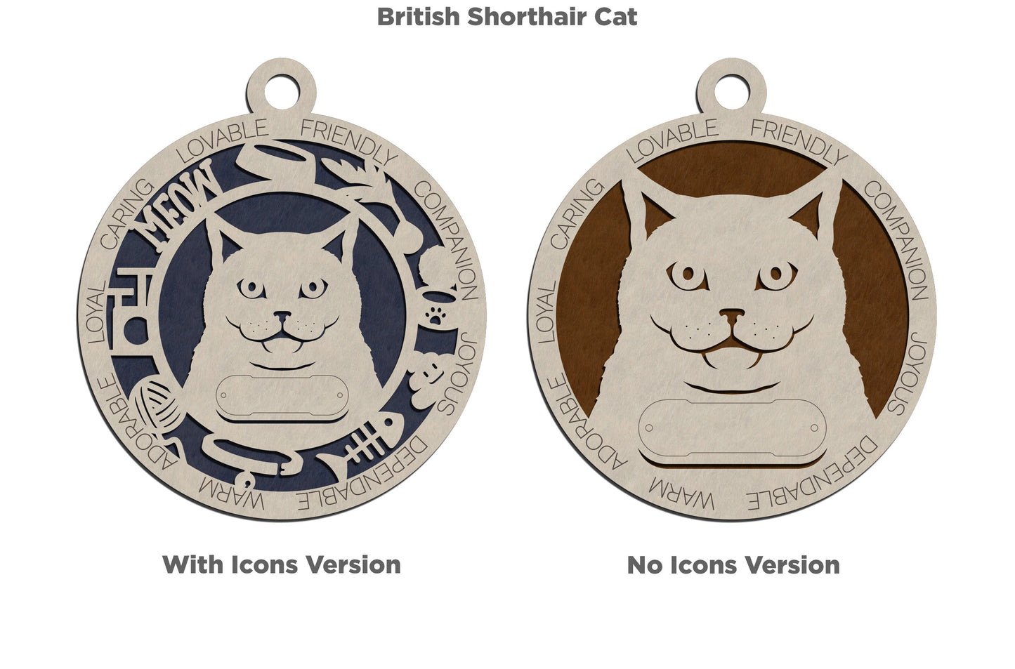 Letter A - E Cat Breeds Christmas Ornaments