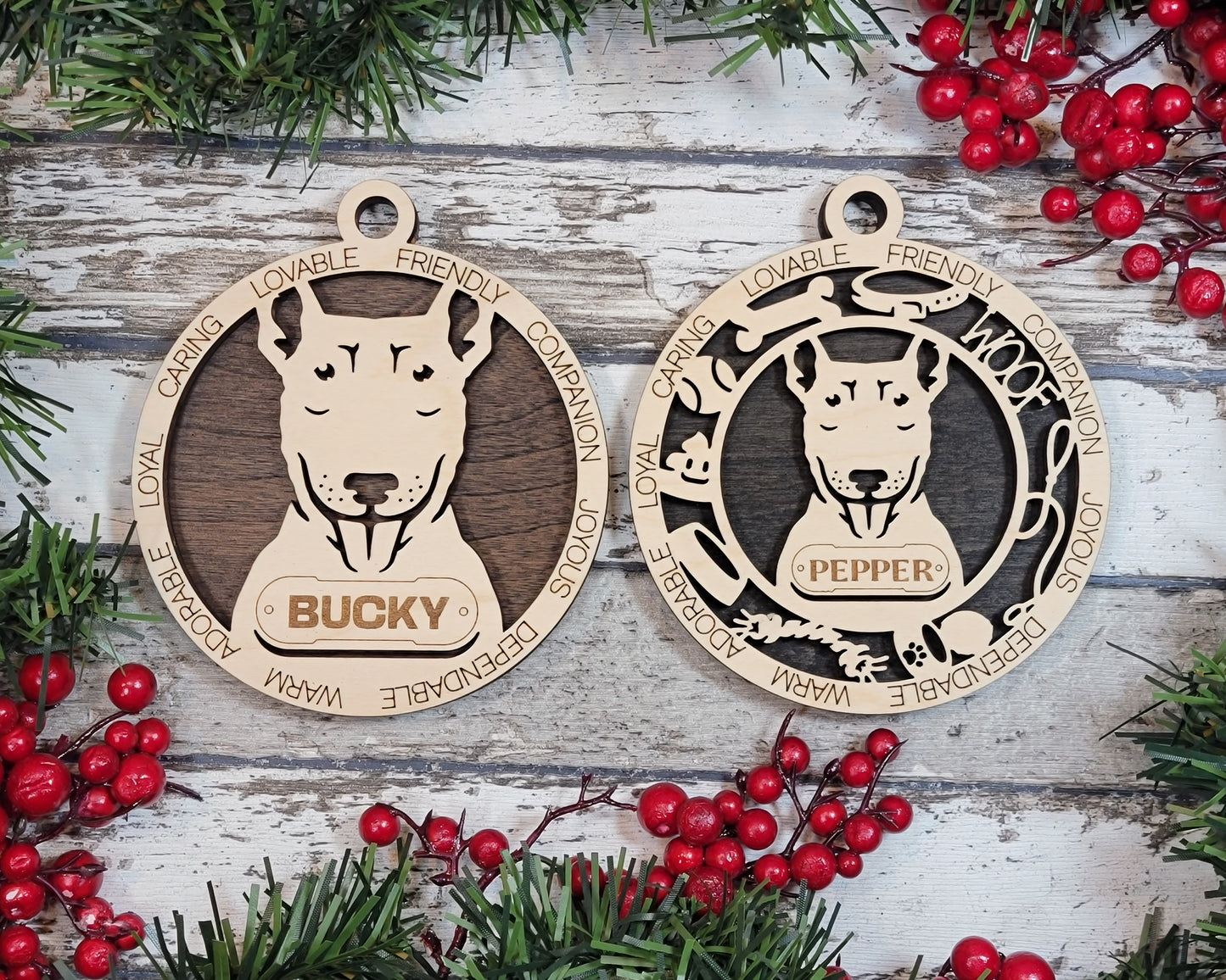 Letter B Dog Breeds Christmas Ornaments