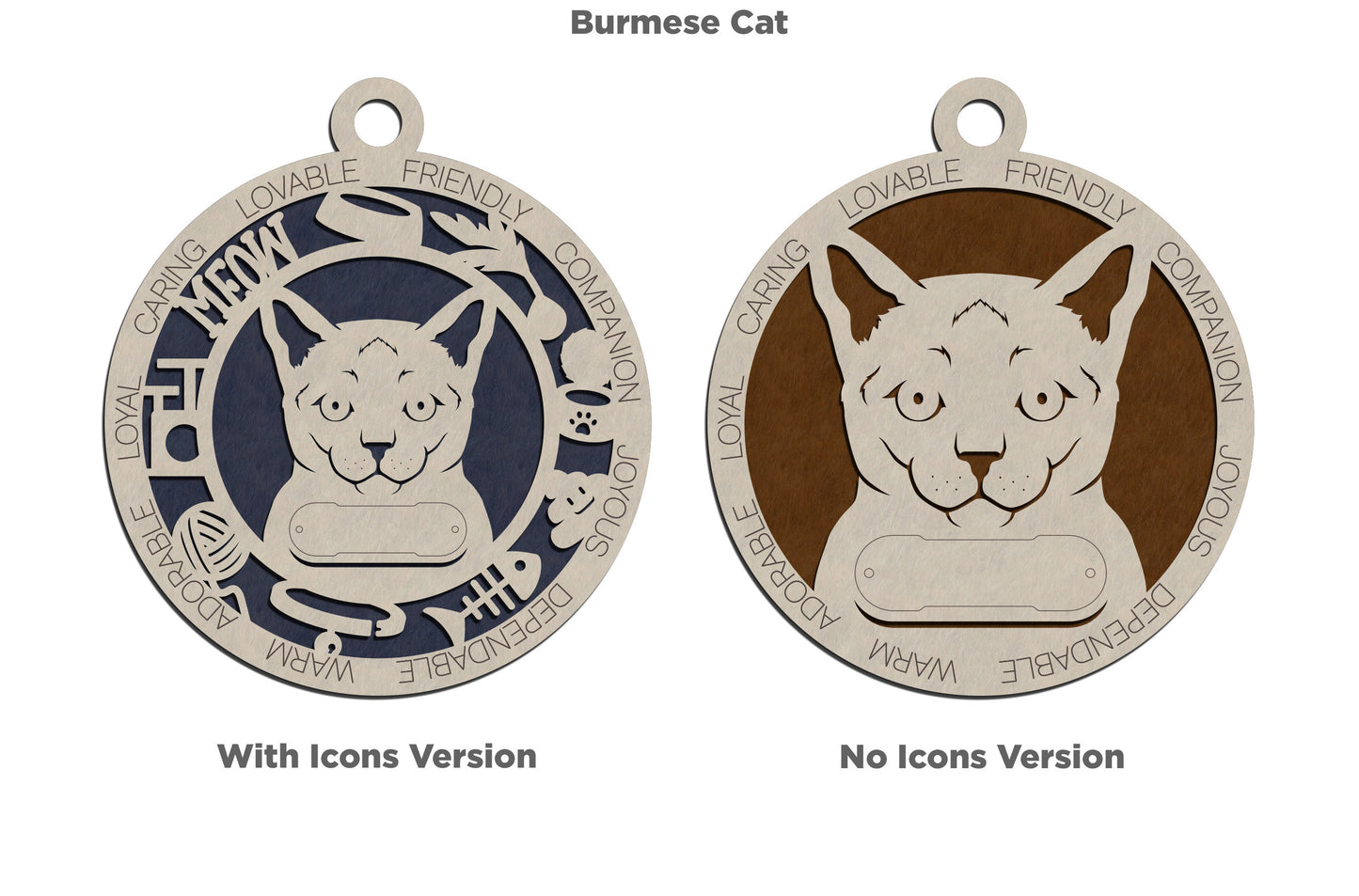 Letter A - E Cat Breeds Christmas Ornaments
