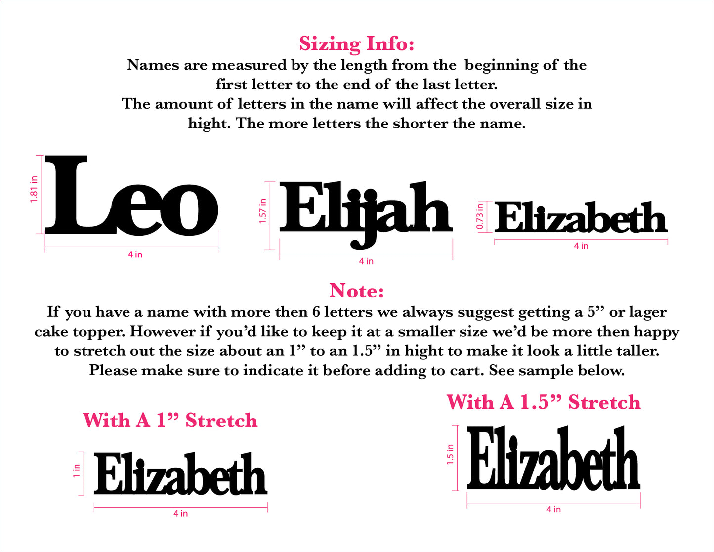 MDF Single Name Cake Toppers