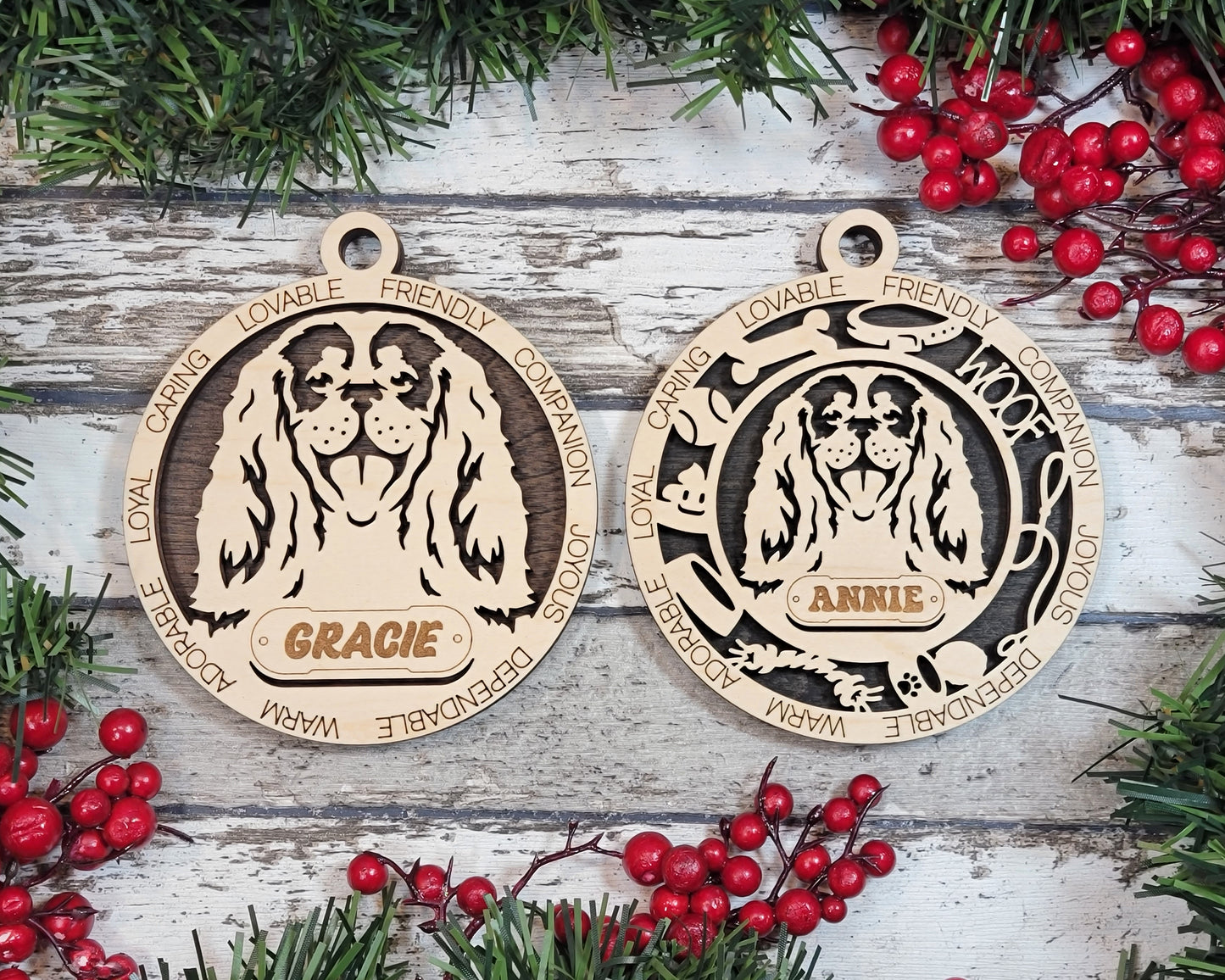Letter C Dog Breeds Christmas Ornaments
