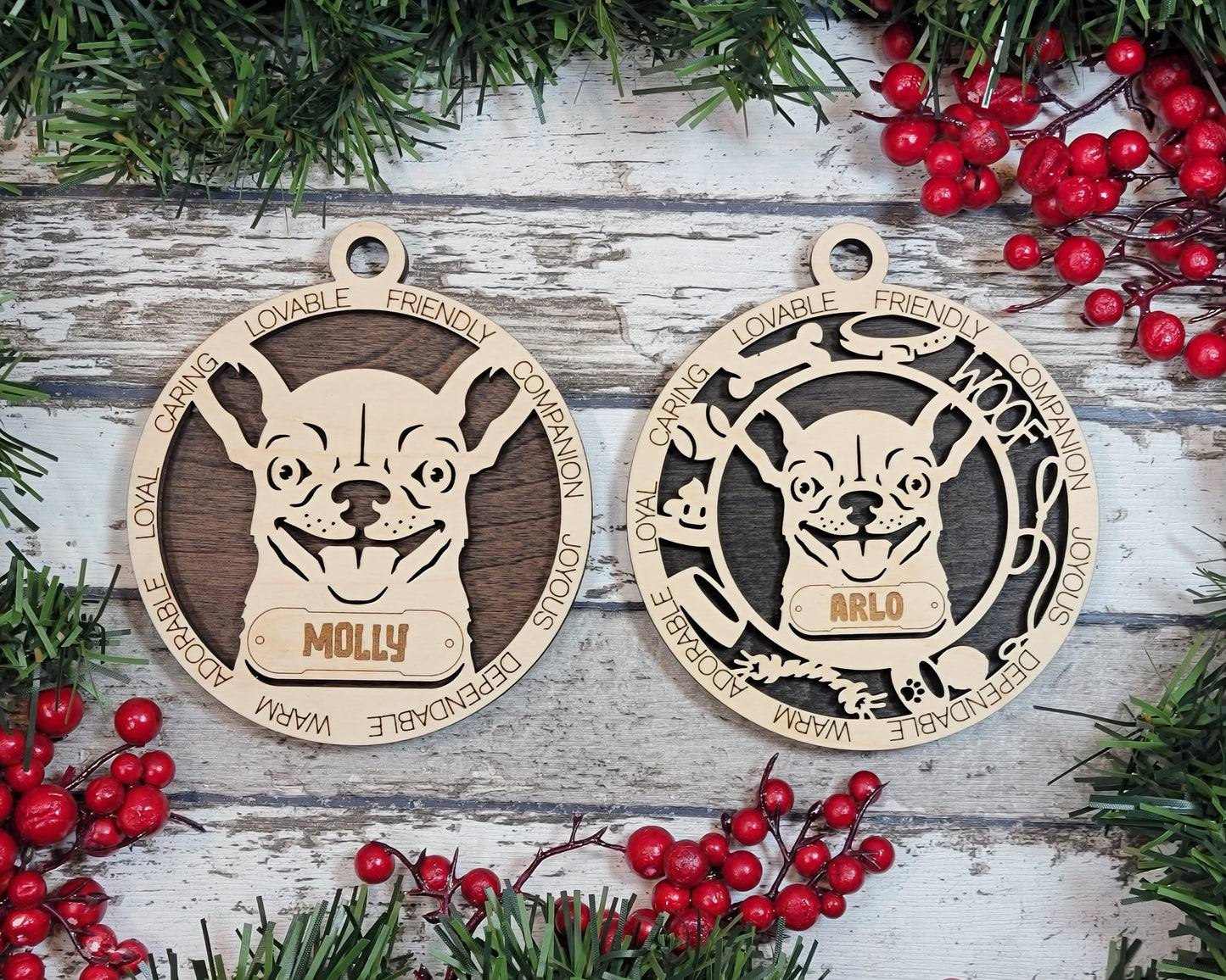 Letter C Dog Breeds Christmas Ornaments