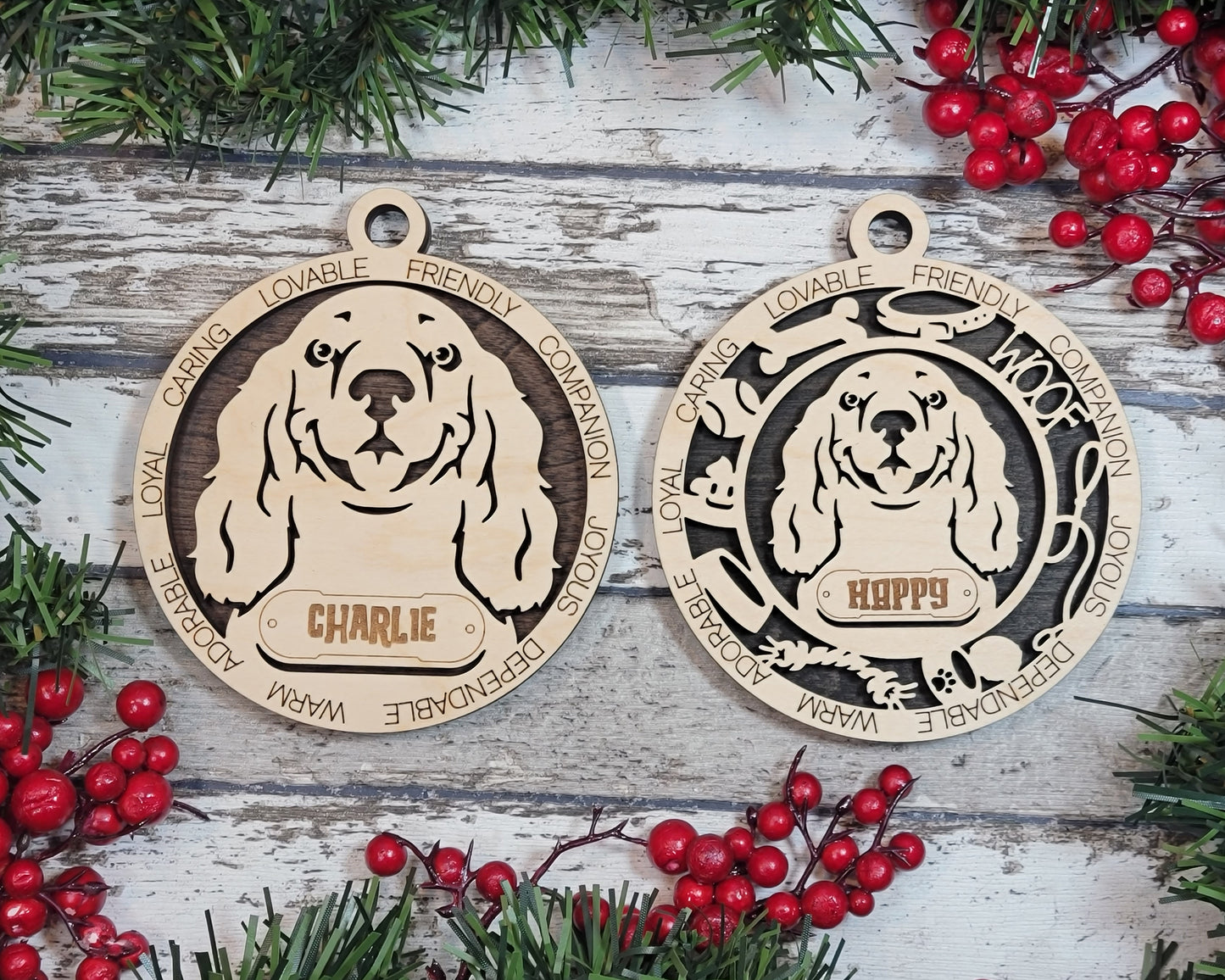 Letter C Dog Breeds Christmas Ornaments