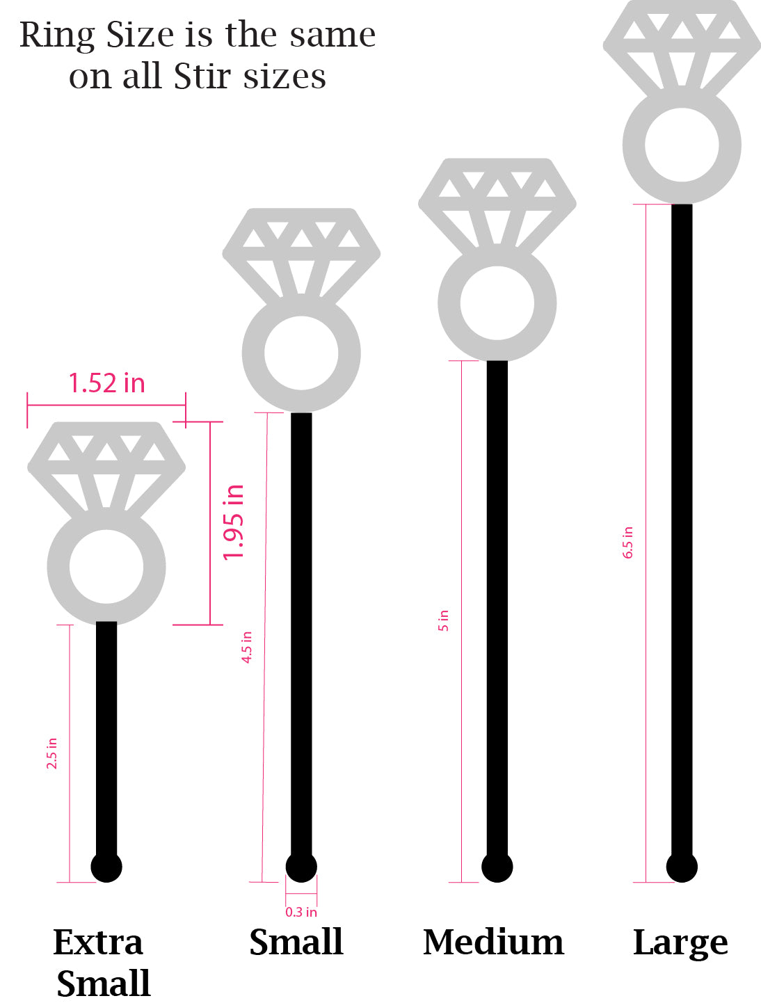 Engagement Diamond Ring Stir Sticks Solid Colors