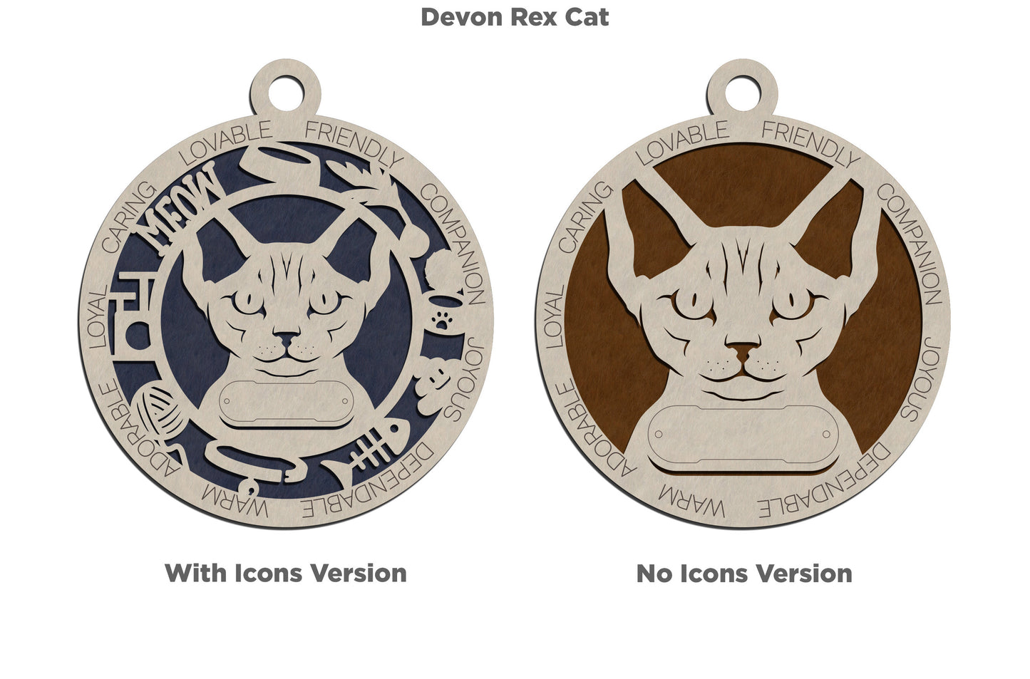 Letter A - E Cat Breeds Christmas Ornaments