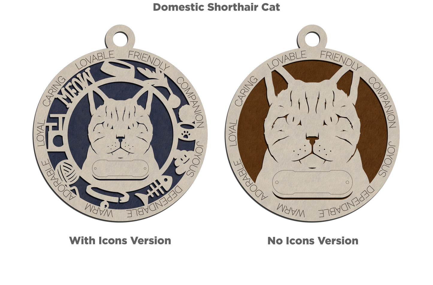 Letter A - E Cat Breeds Christmas Ornaments