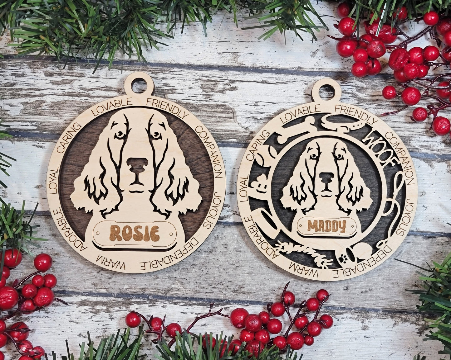 Letter E-L Dog Breeds Christmas Ornaments