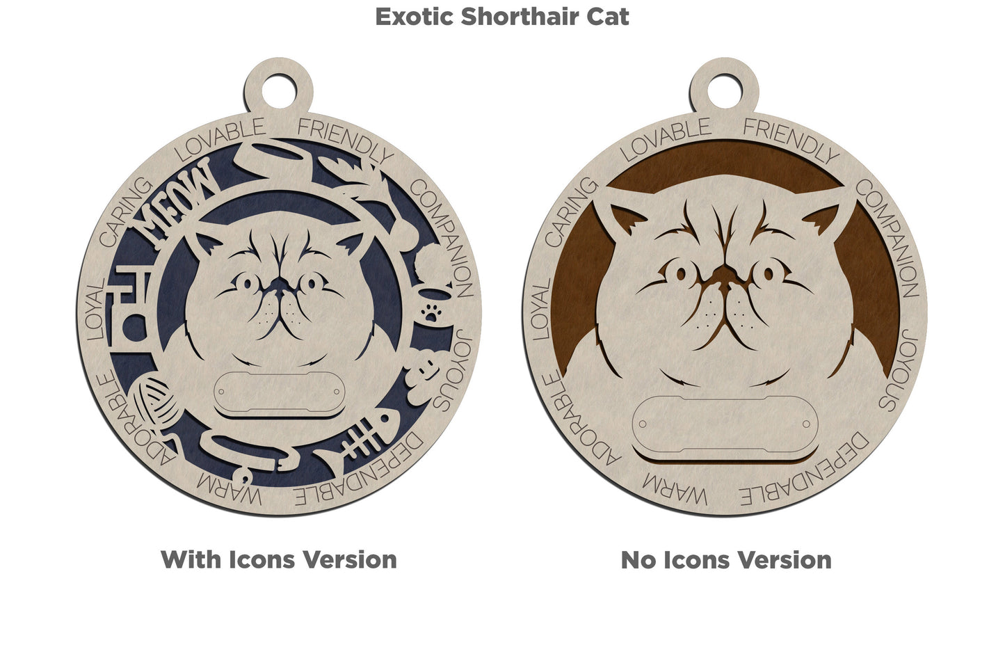 Letter A - E Cat Breeds Christmas Ornaments