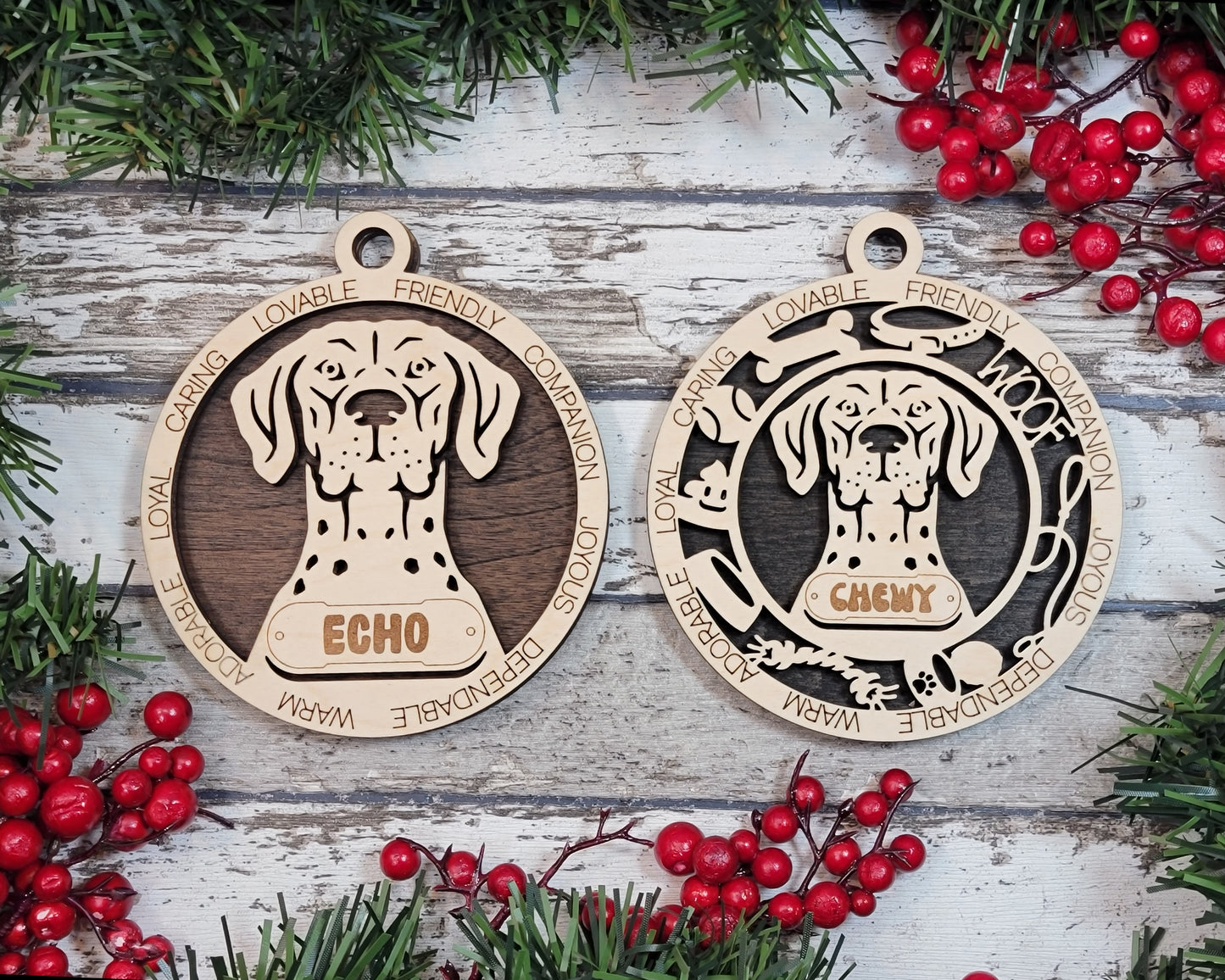 Letter E-L Dog Breeds Christmas Ornaments
