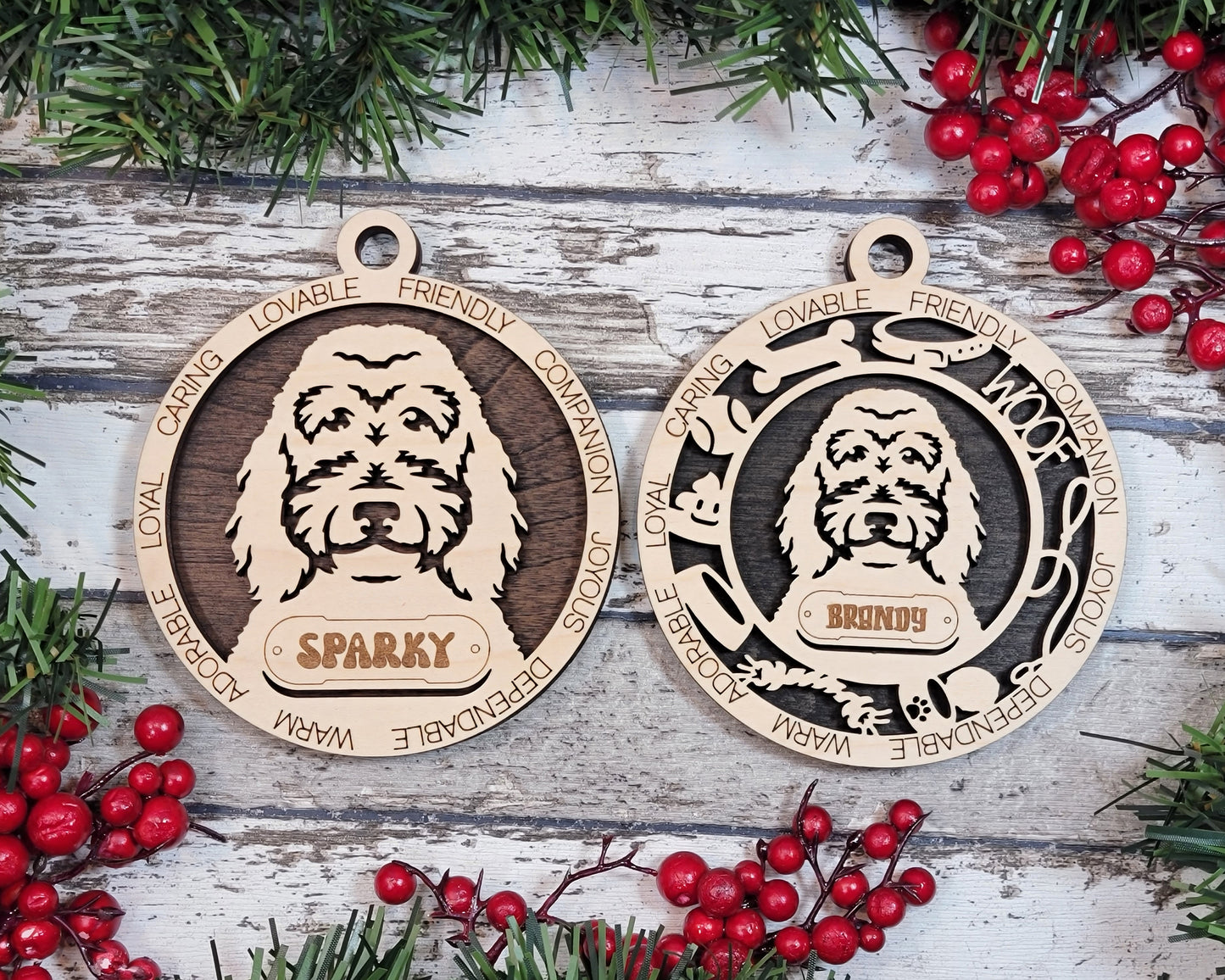 Letter E-L Dog Breeds Christmas Ornaments