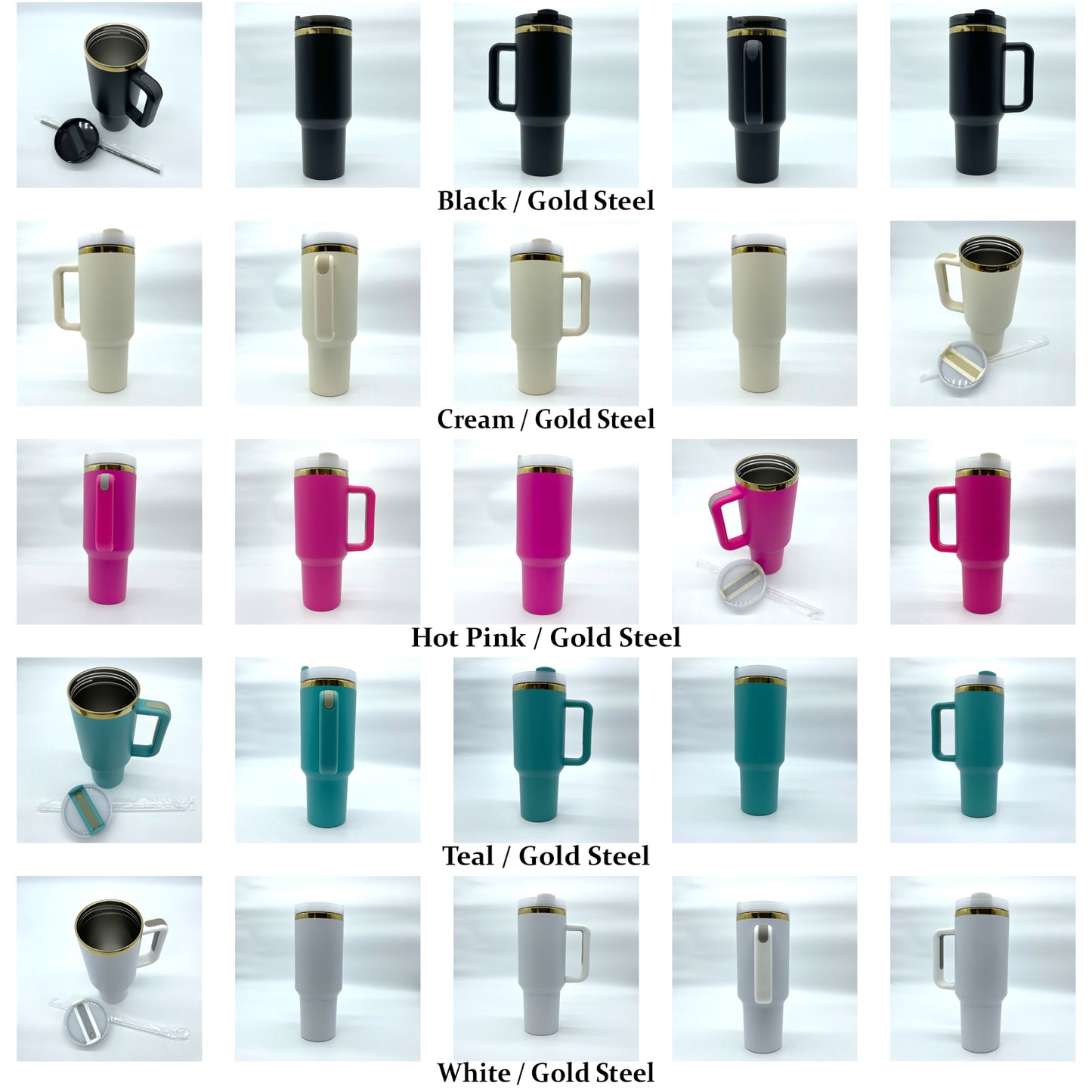 Custom Designed 40oz Tumbler Gold Stainless Steel Engraving