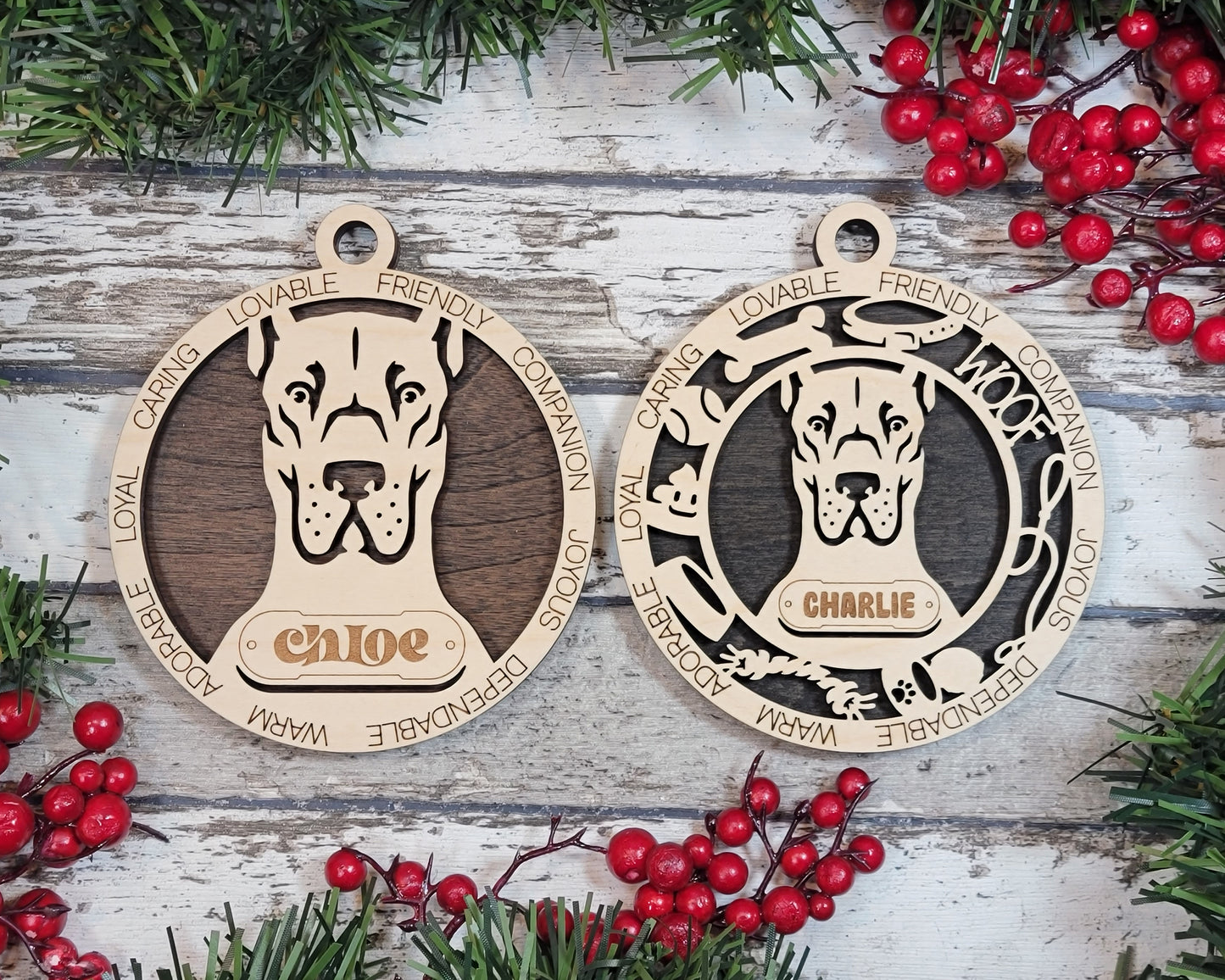 Letter E-L Dog Breeds Christmas Ornaments