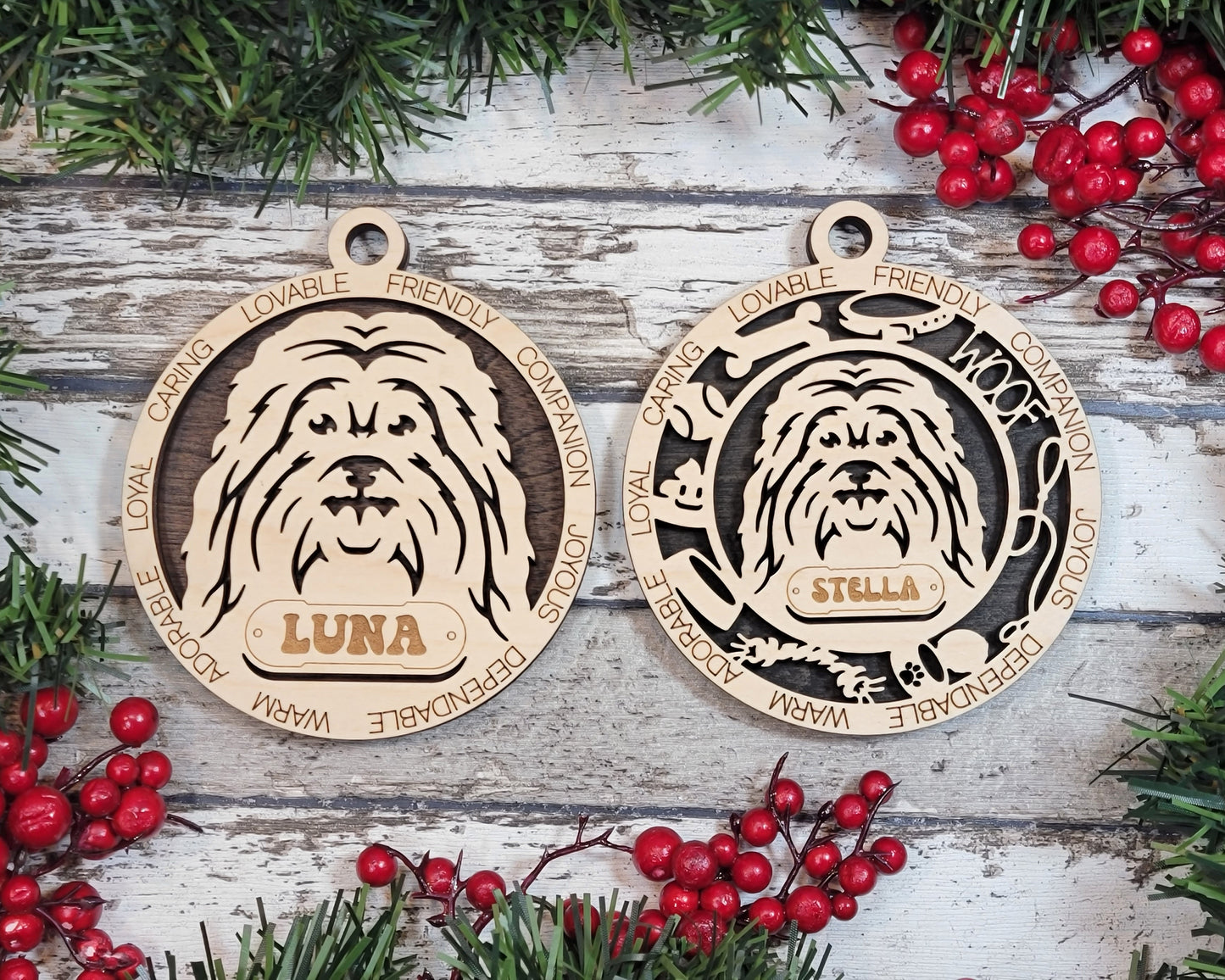Letter E-L Dog Breeds Christmas Ornaments