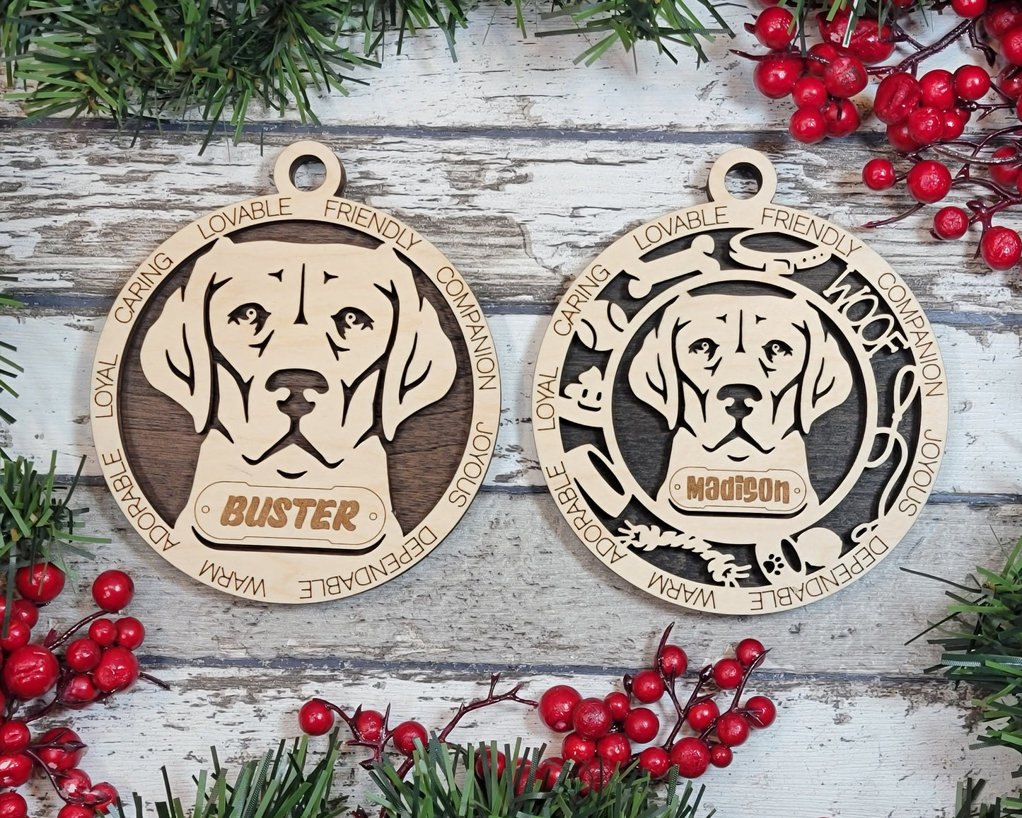 Letter E-L Dog Breeds Christmas Ornaments
