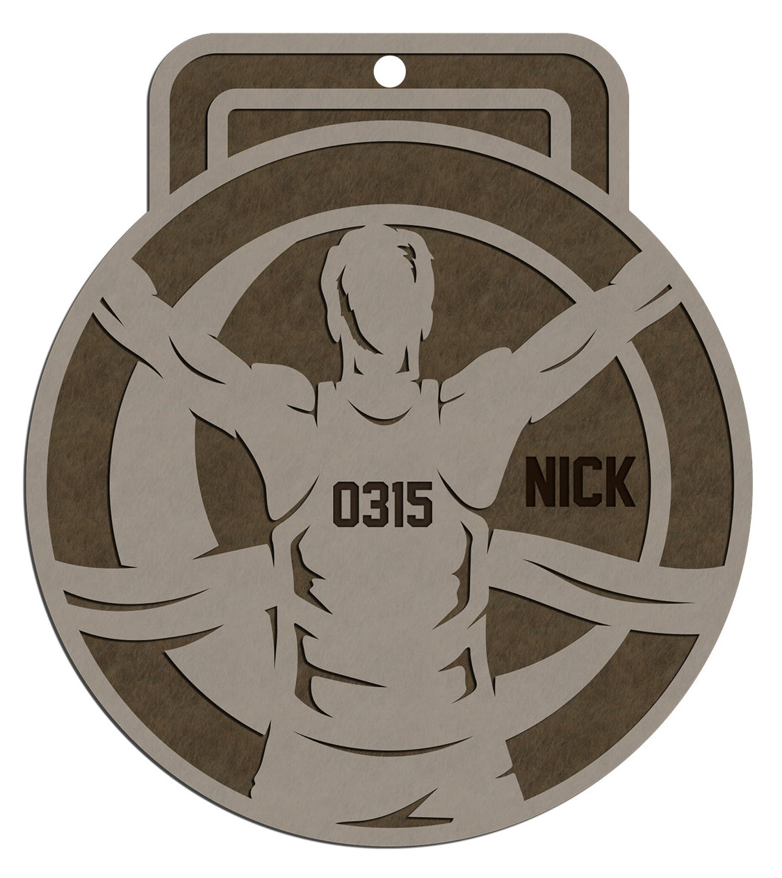 Personalized Wooden Marathon Christmas Ornament