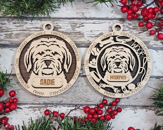 Letter M-N Dog Breeds Christmas Ornaments