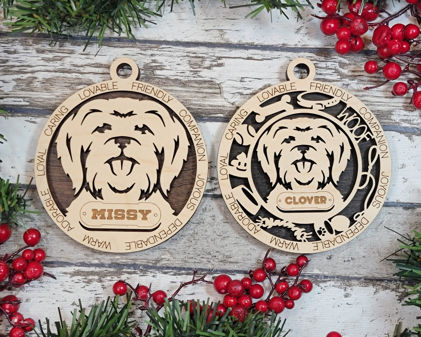 Letter M-N Dog Breeds Christmas Ornaments
