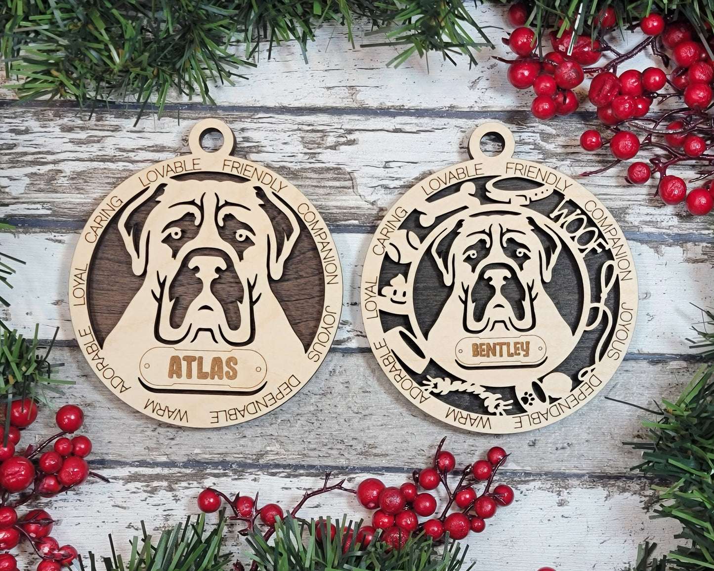 Letter M-N Dog Breeds Christmas Ornaments