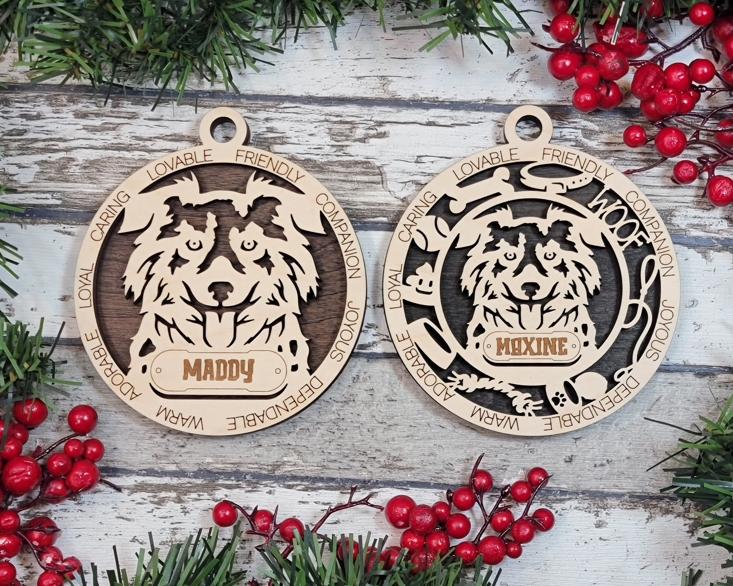 Letter M-N Dog Breeds Christmas Ornaments