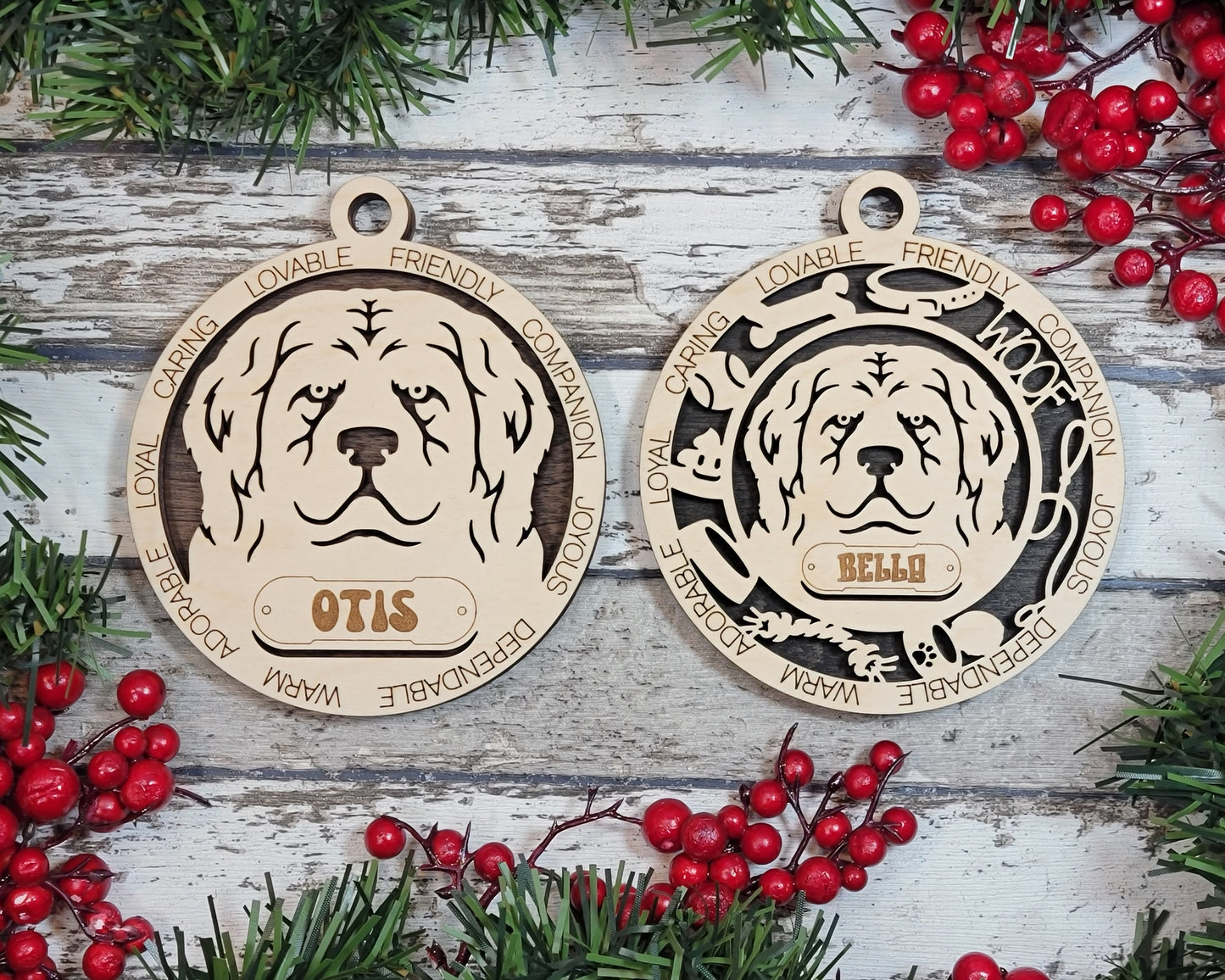 Letter M-N Dog Breeds Christmas Ornaments