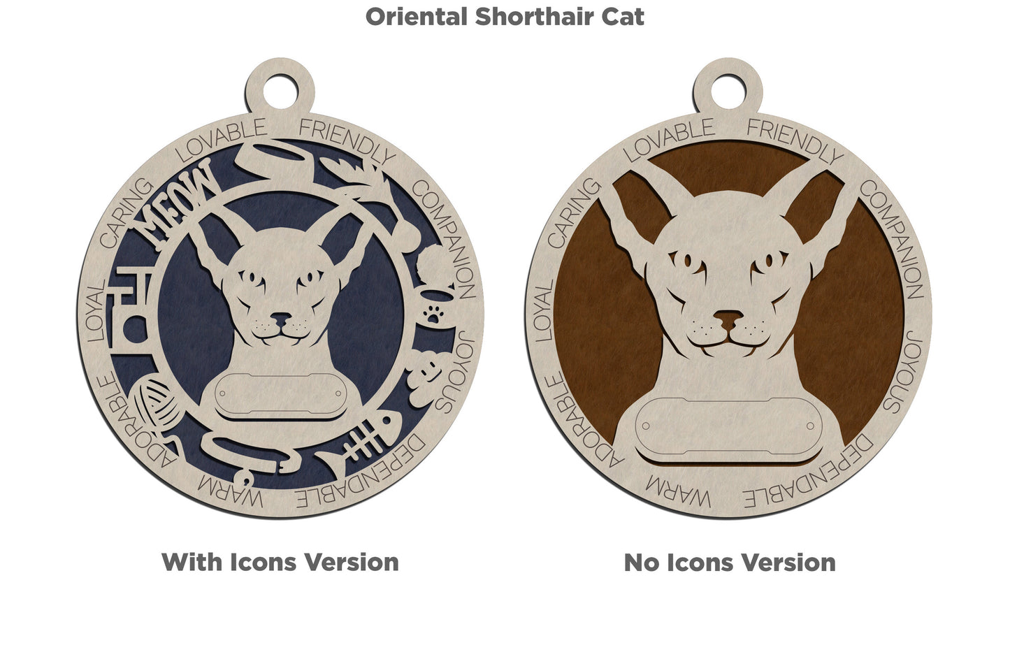 Letter H - T Cat Breeds Christmas Ornaments