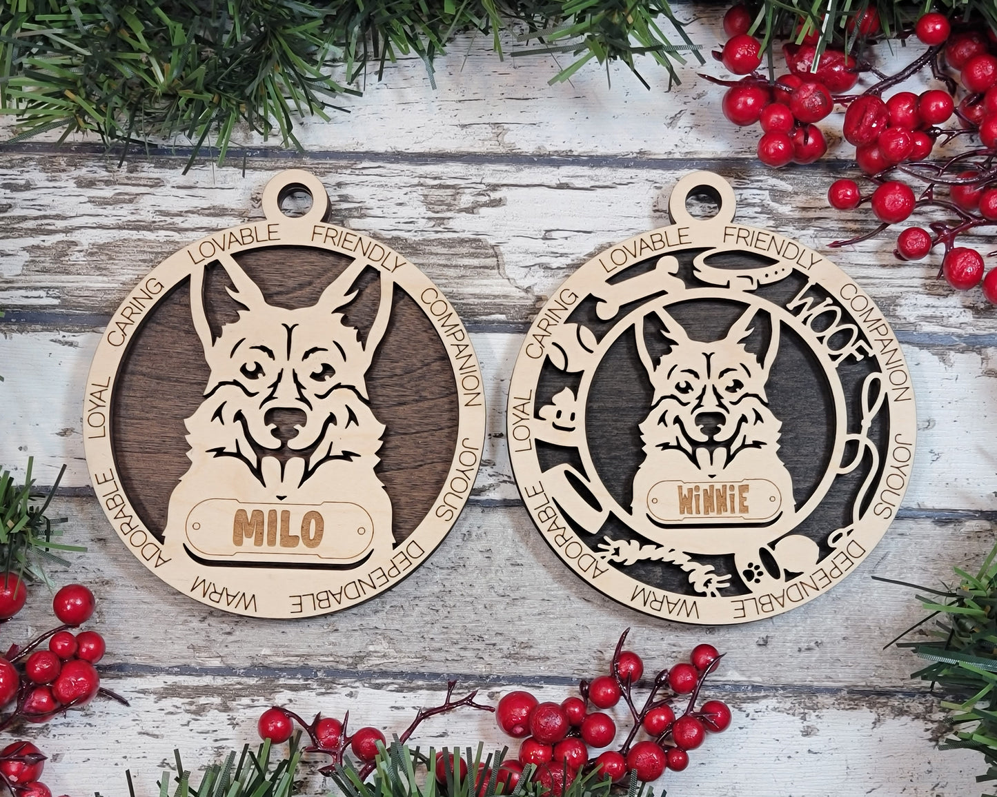 Letter P - R Dog Breeds Christmas Ornaments