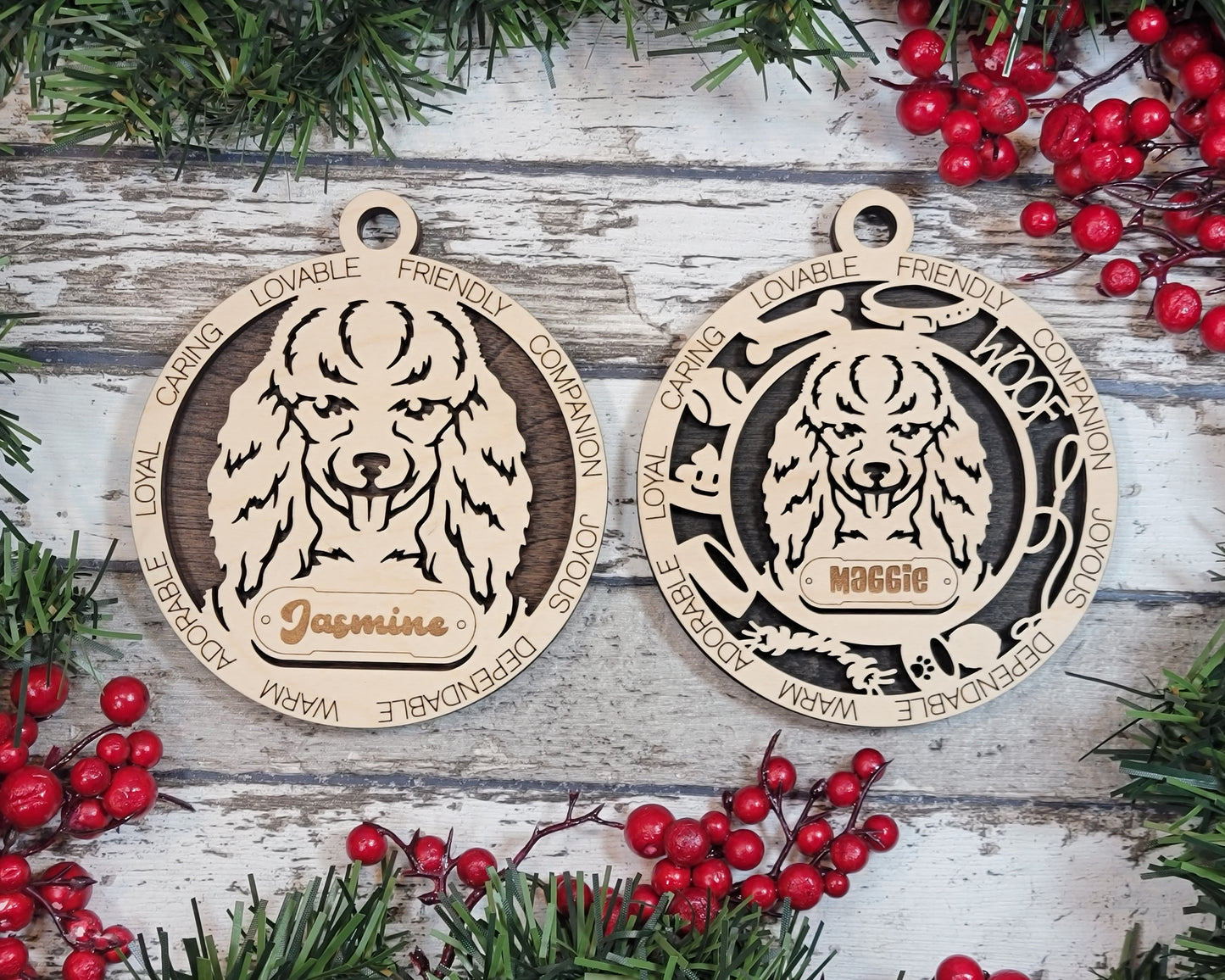 Letter P - R Dog Breeds Christmas Ornaments