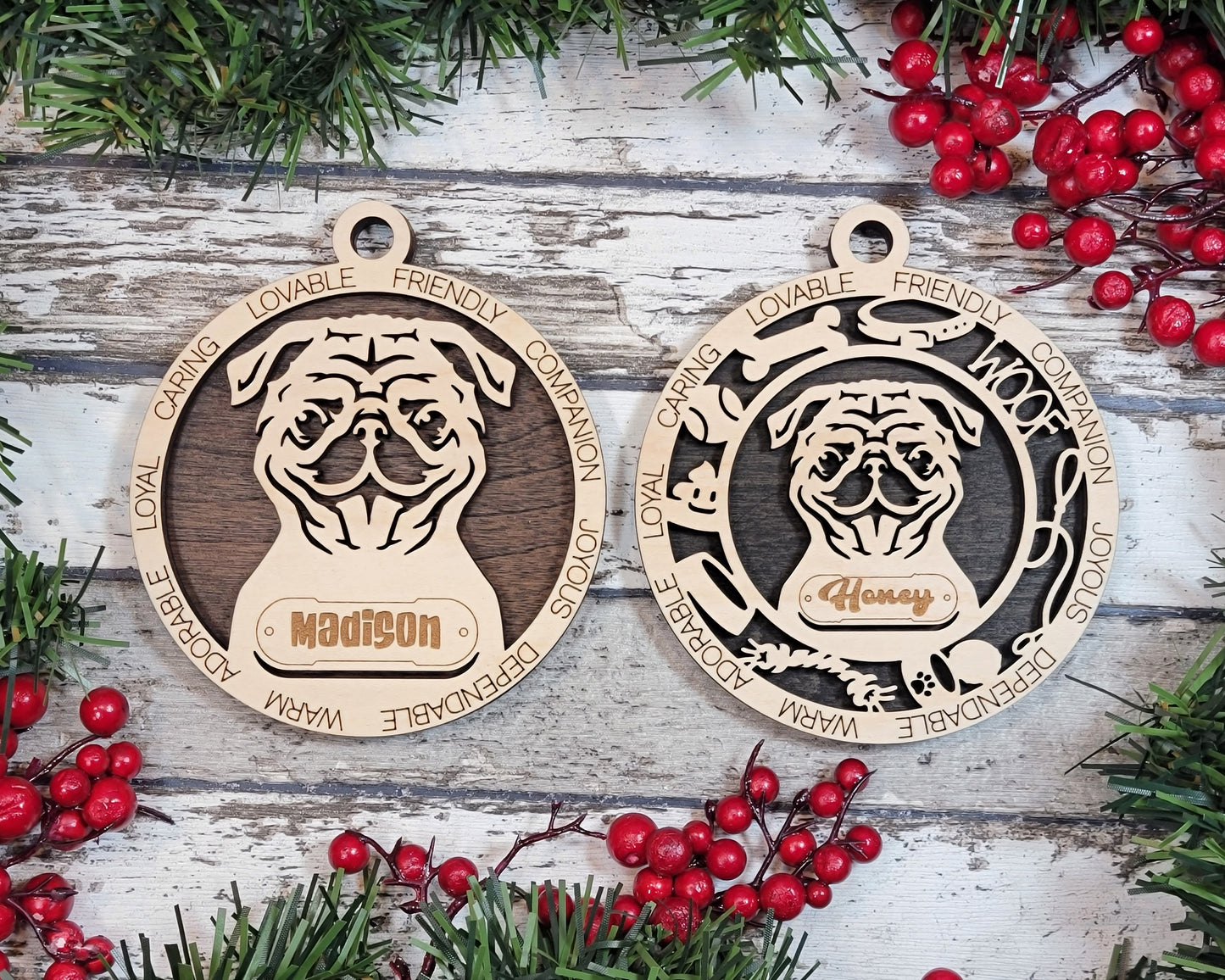 Letter P - R Dog Breeds Christmas Ornaments