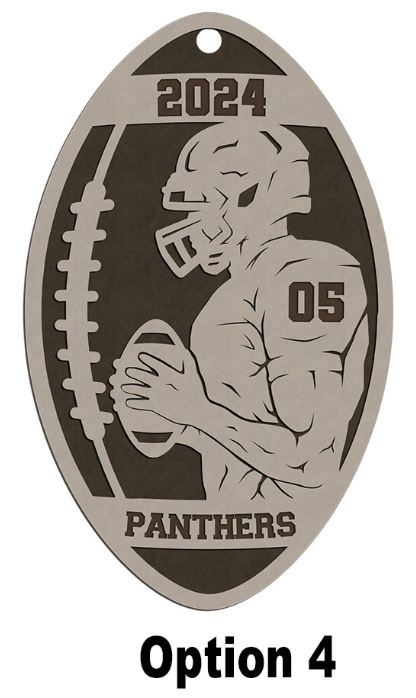 Personalized Wooden Football Christmas Ornament