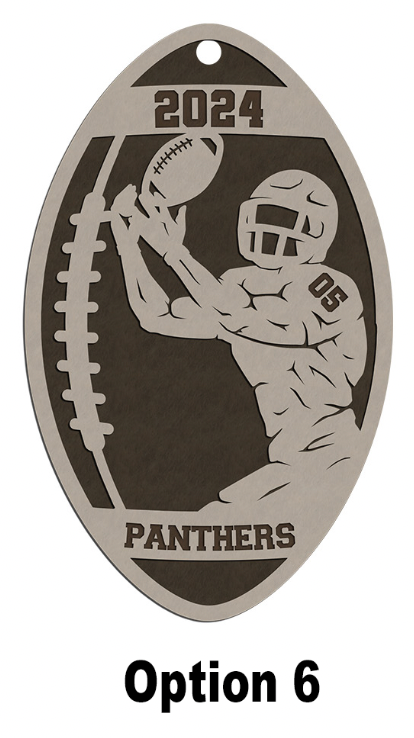 Personalized Wooden Football Christmas Ornament