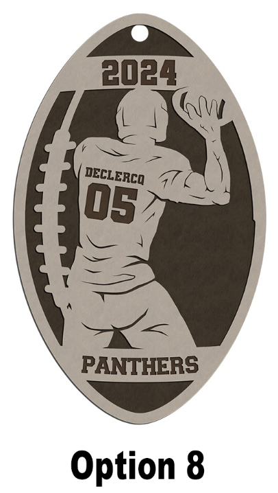 Personalized Wooden Football Christmas Ornament