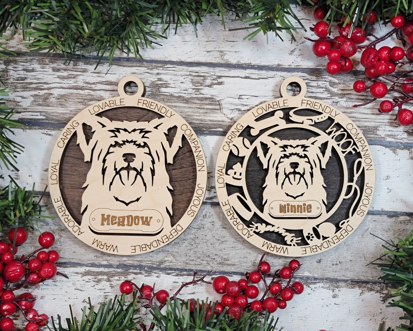 Letter S - Y Dog Breeds Christmas Ornaments