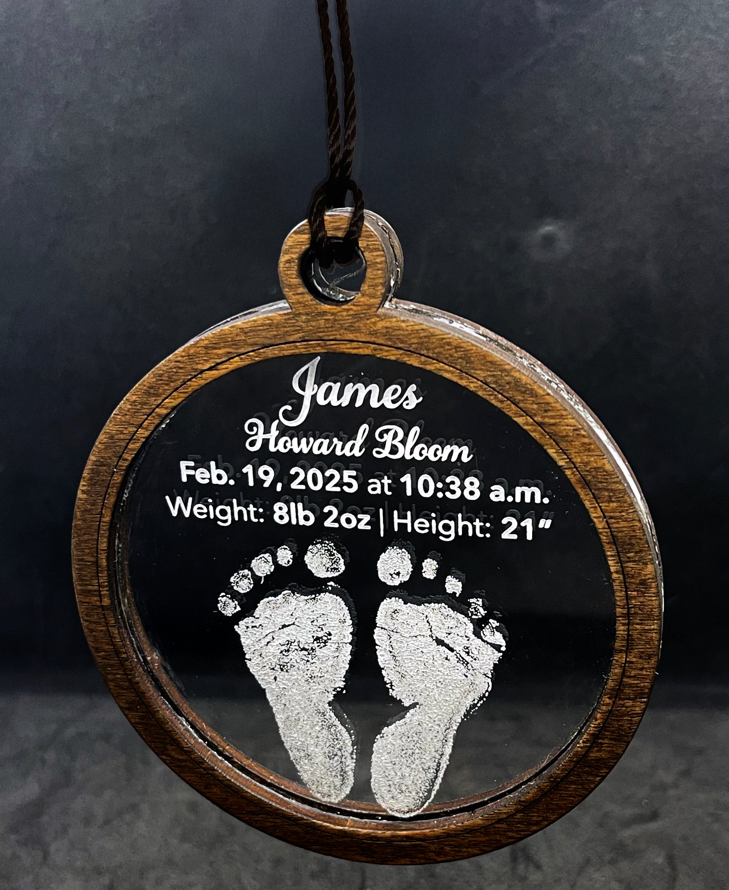 Baby Feet Birth Announcement Christmas Ornament