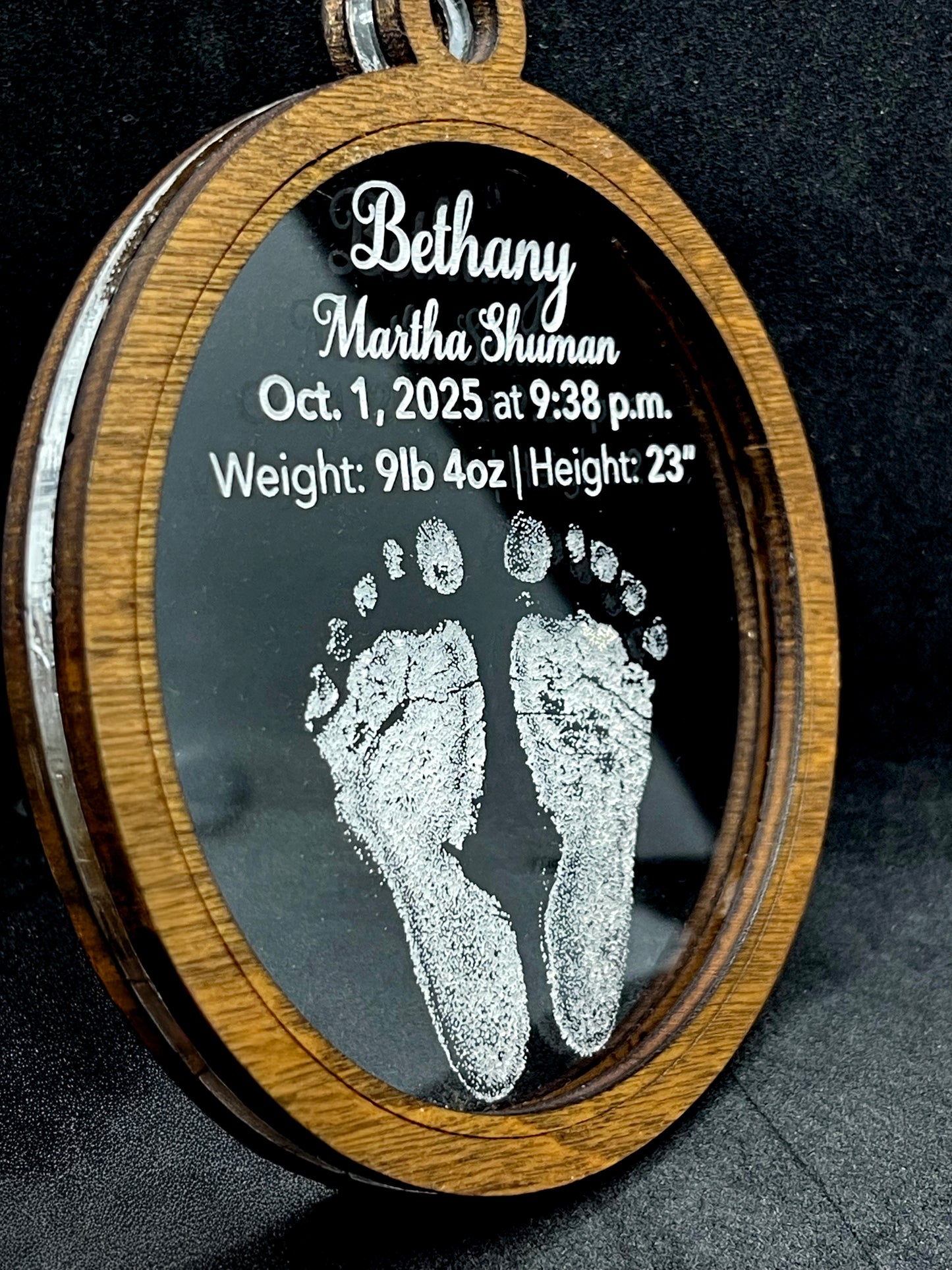 Baby Feet Birth Announcement Christmas Ornament