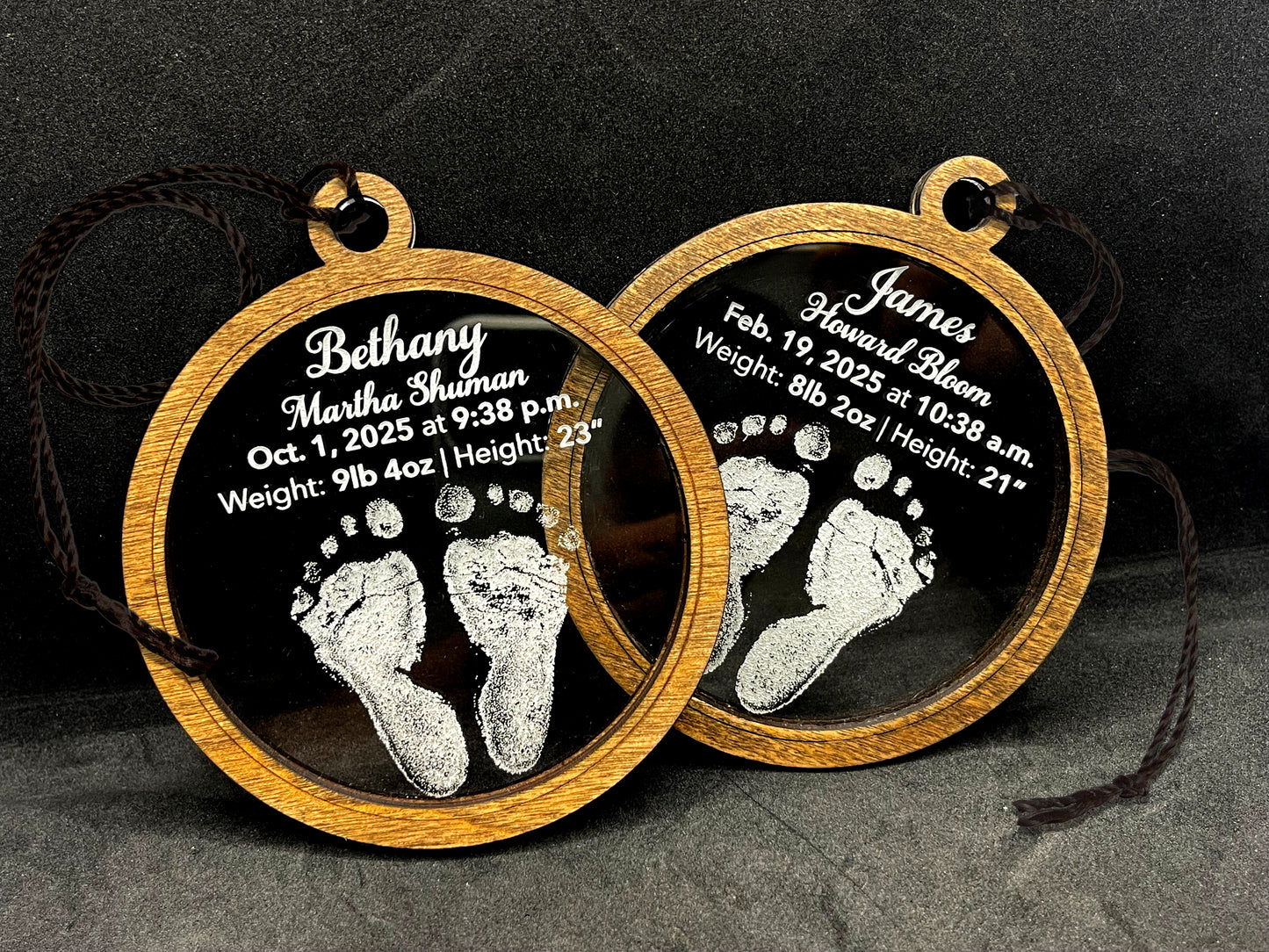 Baby Feet Birth Announcement Christmas Ornament