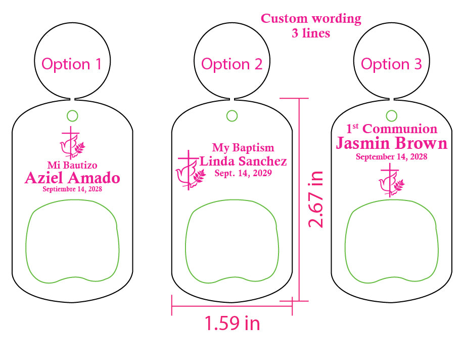 Customizable Wooden Bottle Opener Key Chain Cross and Holy Spirit