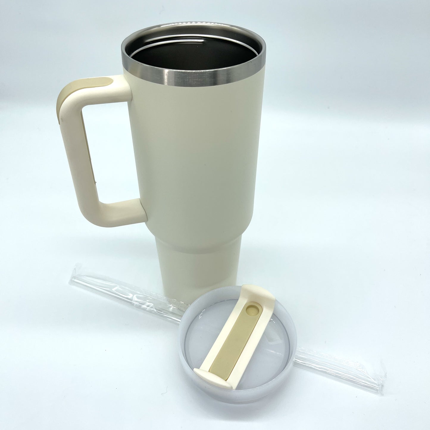 Custom Designed 40oz Tumbler Silver Stainless Steel