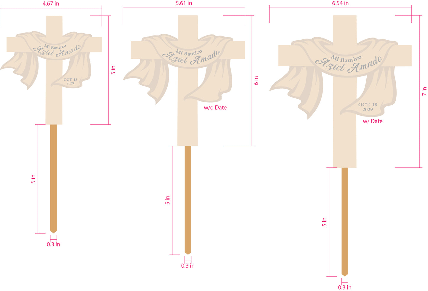 Customizable Wooden Cross Engraving