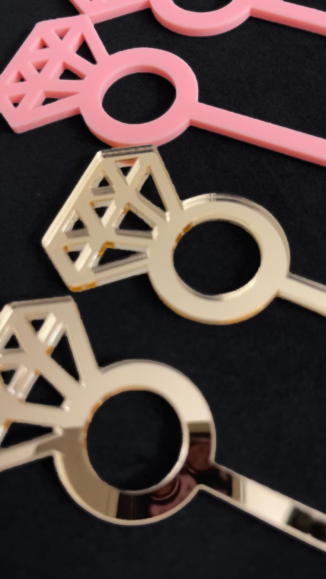 Engagement Diamond Ring Stir Sticks Solid Colors