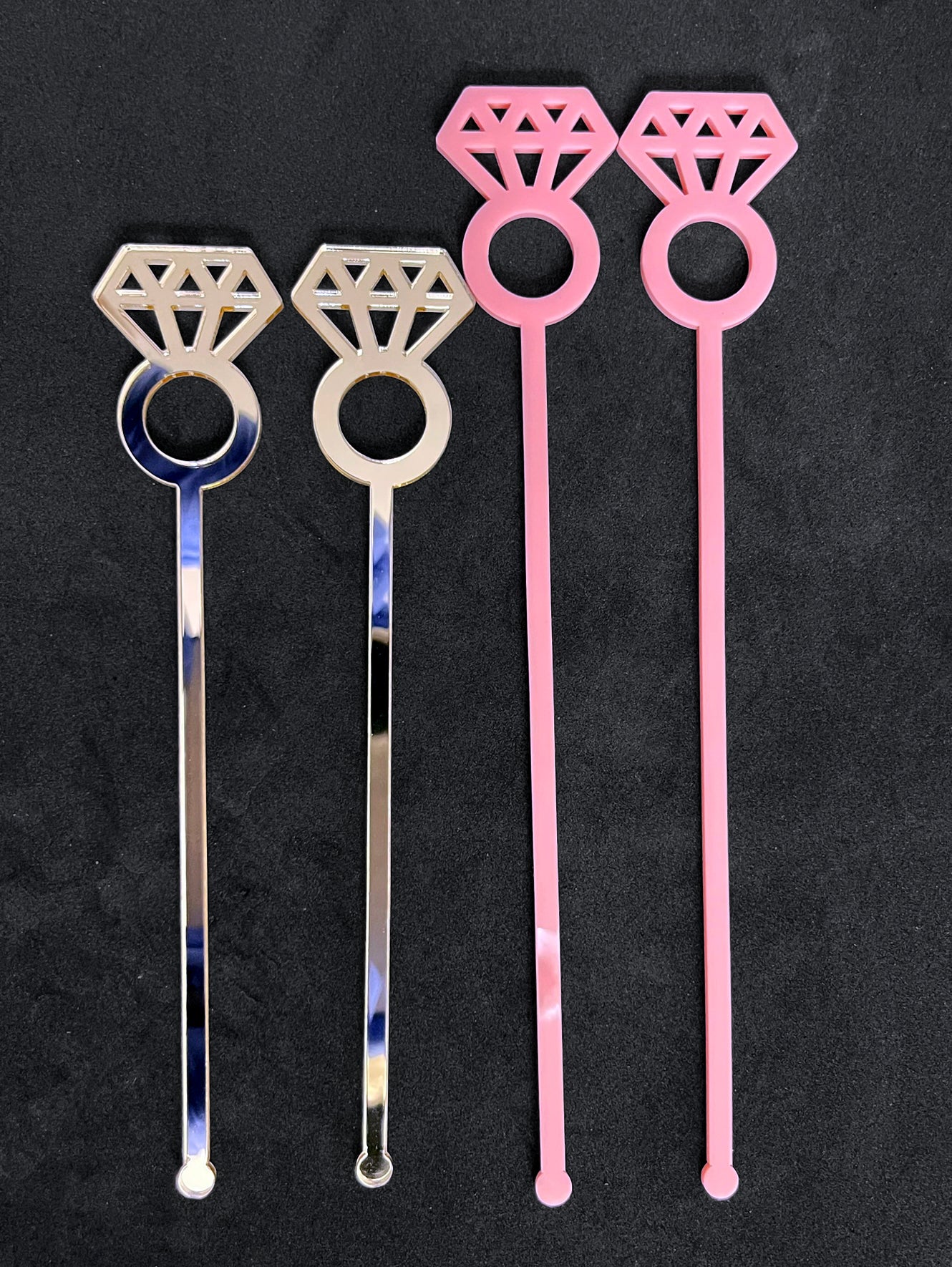 Engagement Diamond Ring Stir Sticks Solid Colors