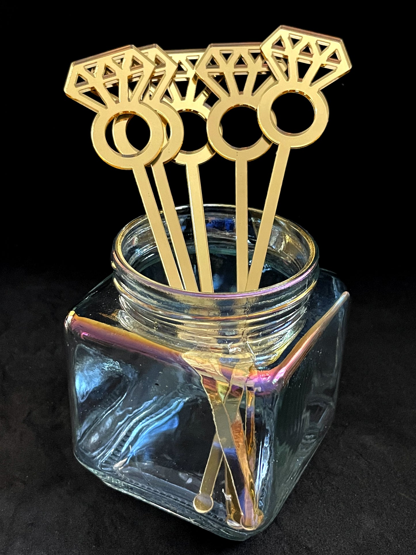 Engagement Diamond Ring Stir Sticks Solid Colors