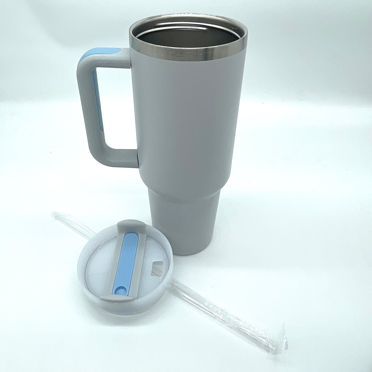 Custom Designed 40oz Tumbler Silver Stainless Steel