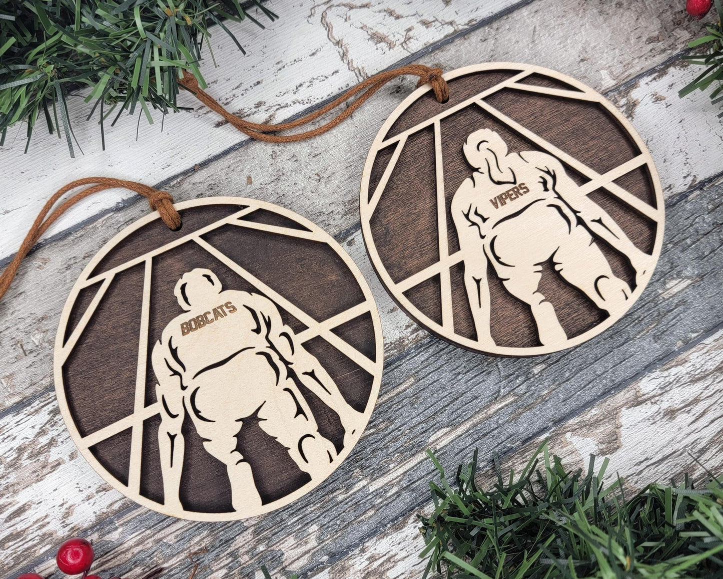 Personalized Wooden Track and Field Christmas Ornament